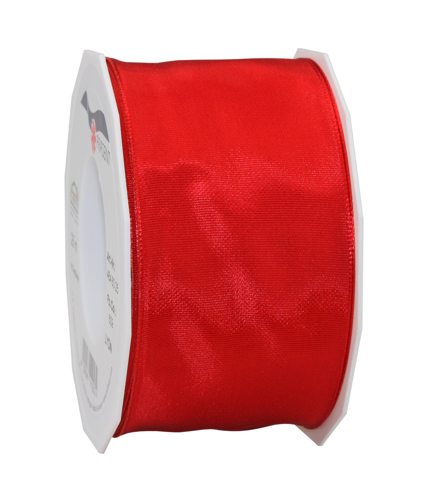 PRÄSENT - Lyon Wired Taffeta Ribbon Red 60 mm width, 25 m length