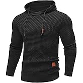 COOFANDY Mens Hooded Sweatshirt Casual Long Sleeve Drawstring Waffle Knit Hoodies Slim Fit Hoodies Pullover