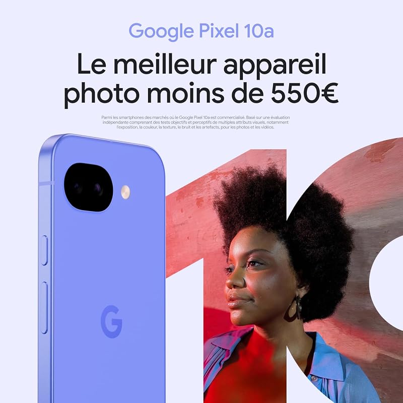 Pixel 10a – Sept Ans de mises à Jour et de Nouvelles fonctionnalités, Plus de 30 Heures d'autonomie, Coach Photo, Gemini Live, Sécurité Pixel – Lavande, 128GB