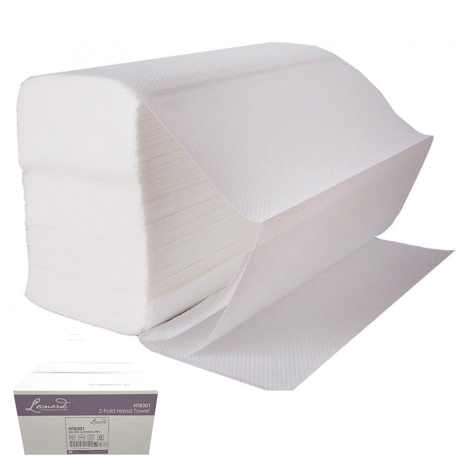 Luxury Z Inter Folded White Soft 2ply Embossed Hand Towels Case 3000