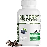 Bronson Bilberry Extra Strength Vaccinium Myrtillus, Promotes Eye Health and Supports Healthy Vision - Non GMO, 200 Vegetarian Capsules