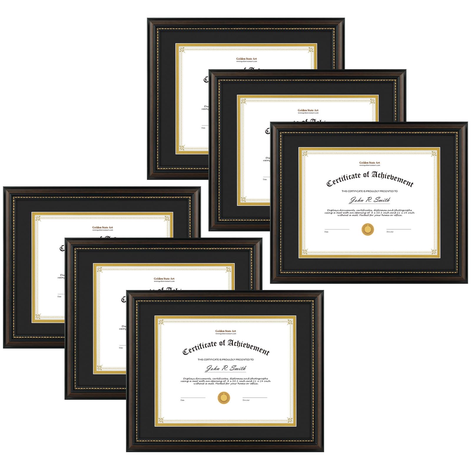 Golden State Art, 8.5X11 Diploma Frame, Solid Wood