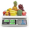88lb/40kg Digital Price Computing Scale - Digital Commercial Food Scale with Price Calculator for Farmers' Markets, Retail Outlets, Meat Shops & Deli - Accurate Counting and Dual LCD Display