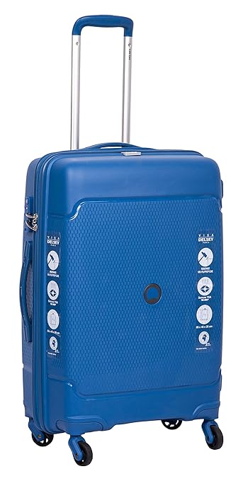 Delsey Sejour Polypropylene 55 Cm 4 Wheels Cyan Blue Cabin Hard Suitcase