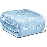 WOLF CREEK BLANKET - Compassion Blanket (Brand)- Strength Courage Super Soft Warm Hugs, Get Well Gift Blanket Plush Healing Thoughts Positive Energy Love & Hope (Light Blue, 50 x 65 Sherpa)