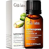 Gya Labs Organic Lemongrass Essential Oil, 0.34 Fl Oz - Aromatherapy for Skin, Hair, DIY Recipes