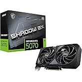 MSI Gaming RTX 5070 12G Shadow 2X OC Graphics Card (12GB GDDR7, 192-bit, Extreme Performance: 2557 MHz, DisplayPort x3 2.1a, 
