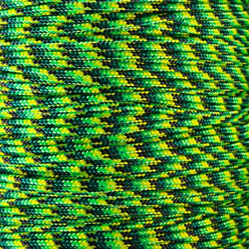 PARACORD PLANET 10, 25, 50, and 100 Foot Hanks of 425 Paracord (3mm) - Made of 100% Nylon for Tactical, Crafting, Survival, General Use, and Much More (Gecko, 100 Feet)