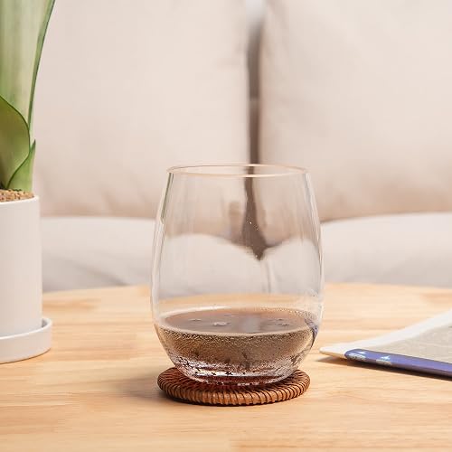 KX-WARE Unbreakable 18oz Acrylic Stemless Wine Glasses - Set Of 12 Multicolor, Dishwasher Safe