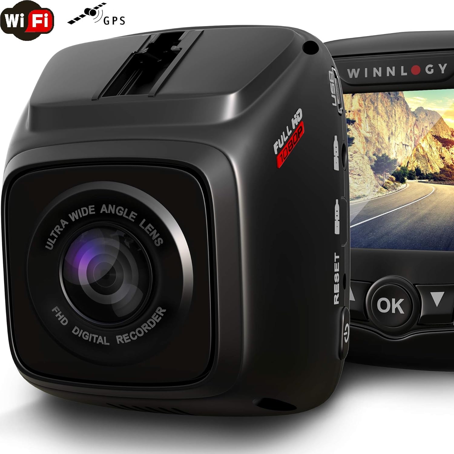 Mini Dash Cam Capacitor - 1080 FHD - WiFi Car Dash Camera with GPS - 170&deg; View Dashboard Camera Recorder with Sony Sensor Night Vision - G-Sensor - WDR - Loop Recording Support 64Gb max