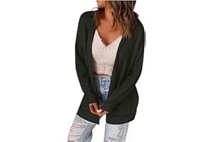 QUFECH Women's Long Cardigan Sweaters Solid Color Sleeve Jacket Loose Wool Patchwork Knit Cardigan with Pockets