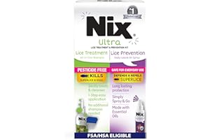 Nix Lice Treatment & Prevention Kit, All-in-One Shampoo, 4 fl oz, with Lice Removal Comb and Lice Prevention Daily Leave-in Spray, 6 fl oz