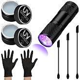 Hortsun 16 Pcs UV Light Curing Putty, for 3D Prints and Models, White | 100 g UV Light Curing Putty, 395nm Lamp Flashlight, 10 Pairs Disposable Gloves, 3 Silicone Applicator, Resin Curing in Second