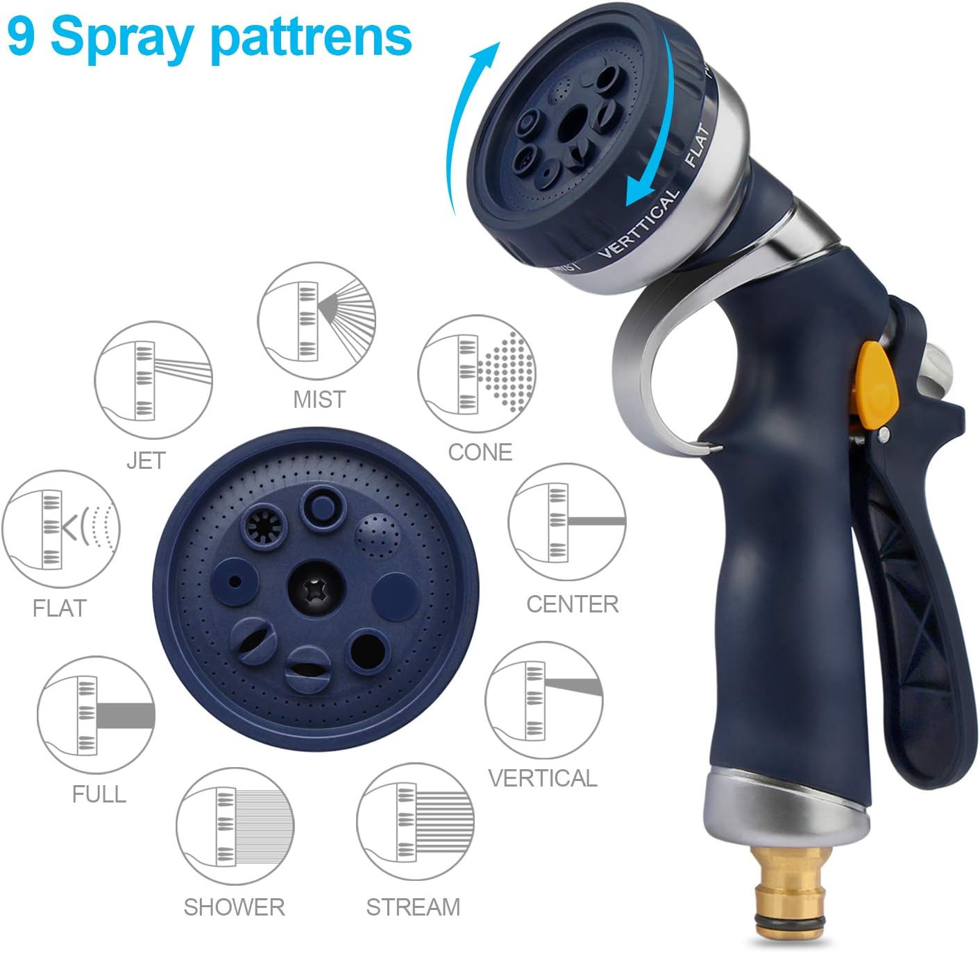 VOXON Hose Pipe Spray Gun with 8 Adjustable Patterns - Image 3