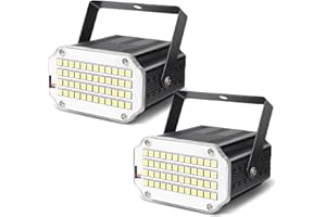 MAD OWL 48PC WHITE 2Pack White Strobe Light for Room, Strobe Party Light Flashing Lights for Party (2pack)