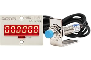 DIGITEN 12V-24V 6-Digit 0-999999 LED Display Digital UP Counter+Inductive Proximity Switch NPN Sensor+Holder