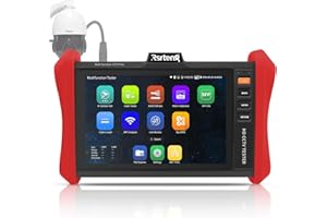 Rsrteng CCTV Tester 4K 12MP IP Camera Tester POE++ Max 90W POE Camera Test 8" 1920x1200 IPS Touch Screen 1CH SFP Module WiFi Network Tools Cable Test POE Detection Power Management APP Update