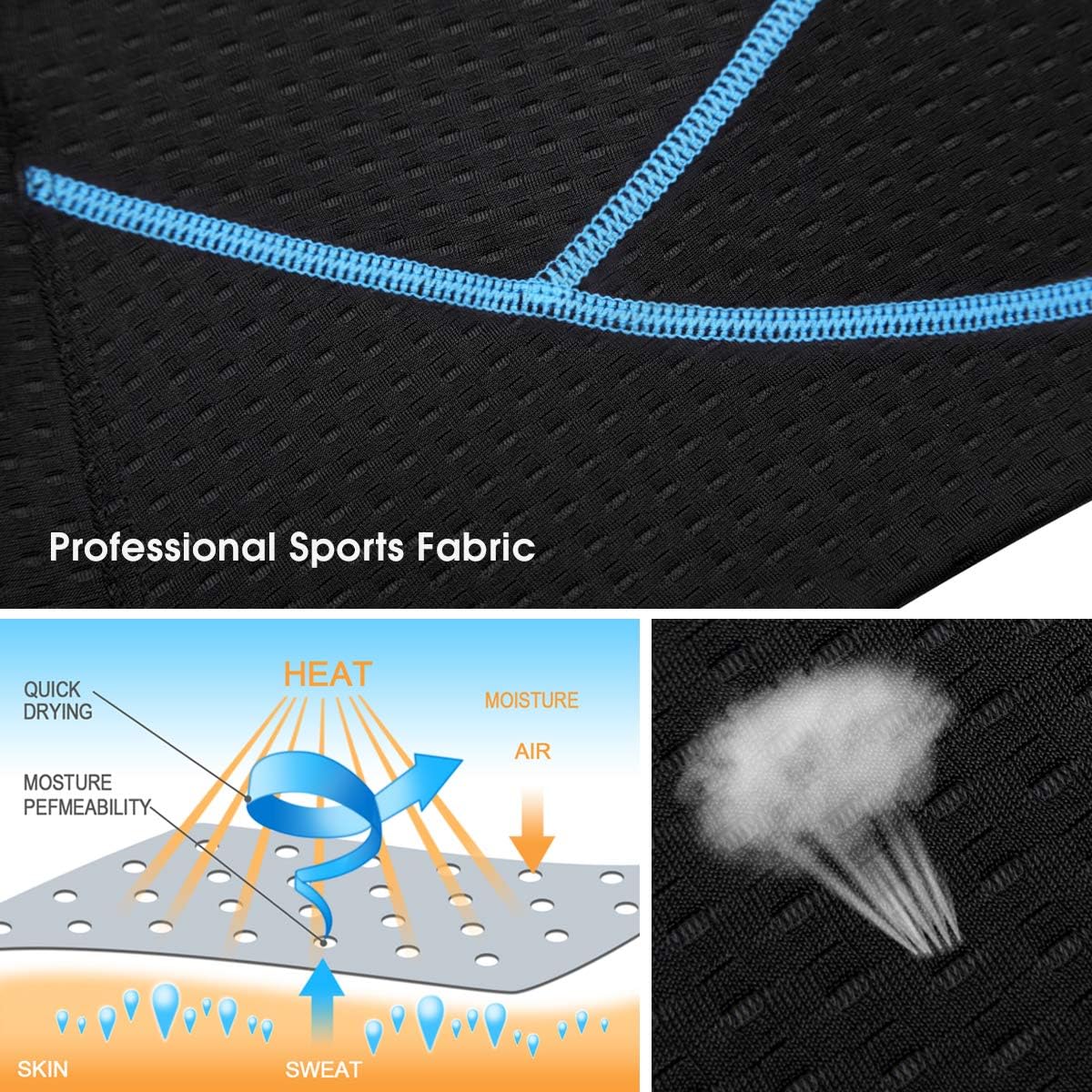 Souke Sports Men's Cycling Underwear Shorts 4D Padded Bike Bicycle MTB Liner Shorts with Anti-Slip Leg Grips: Clothing