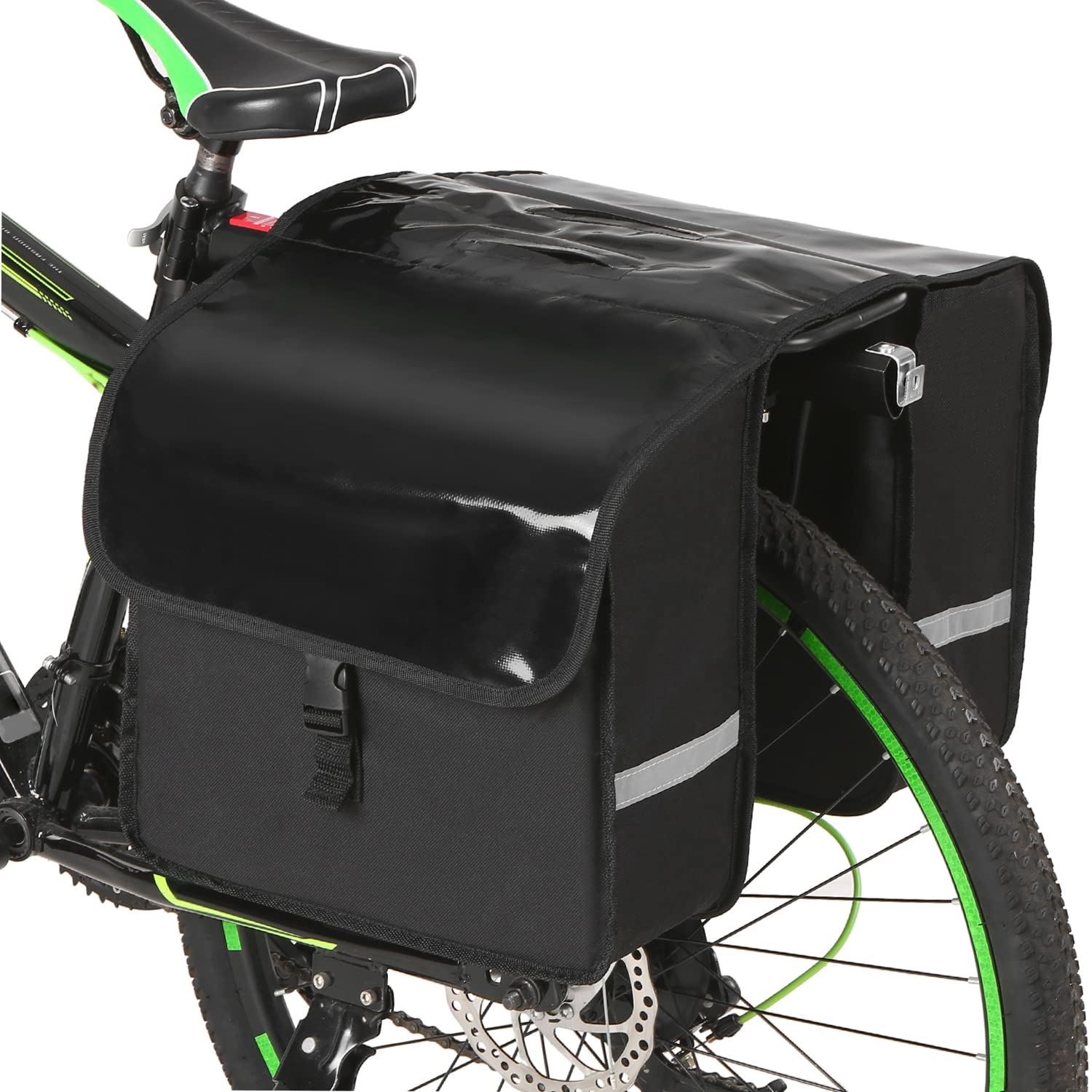 Mibee 28L Water Resistant Bicycle Rear Seat Carrier Bag Rack Trunk Bags Bike Commuter Bag Pannier, Black