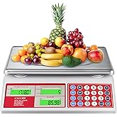 CAMRY Commercial Price Computing Scale, 66lb/30kg, Dual LCD | Stainless Steel Platform; Green Backlight; Battery Powered; KG/LB Conversion; For Deli and Farmers Market