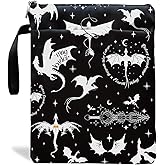 Romantasy Dark Academia Dragons Book Sleeve, Fantasy Novel Reader Gift, Bookish Gifts, Book Inspired Gift, Paperback Protector Book Cover Dragons Lovers Book Gifts (Basgiath War College-Black)