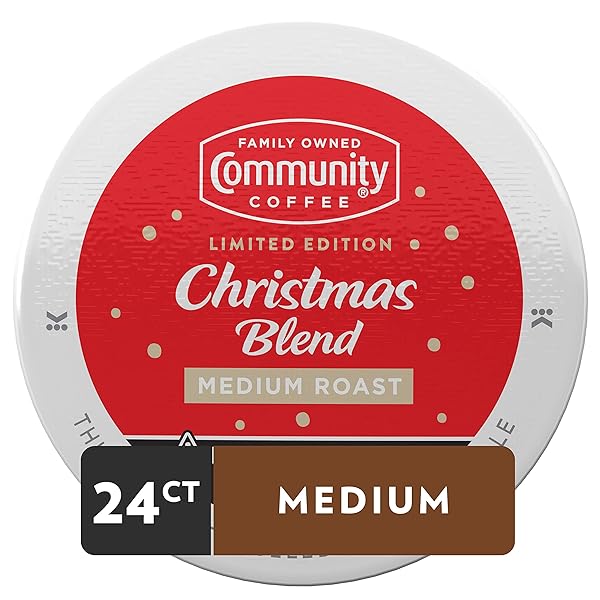 COMMUNITY COFFEE CHRISTMAS BLEND 24 COUNT COFFEE PODS, MEDIUM ROAST, COMPATIBLE WITH KEURIG 2.0 K-CUP BREWERS, 24 COUNT (PACK OF 1)