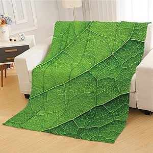 Green Soft Throw Blanket, Soft Weighted Blanket Green Macro Texture of