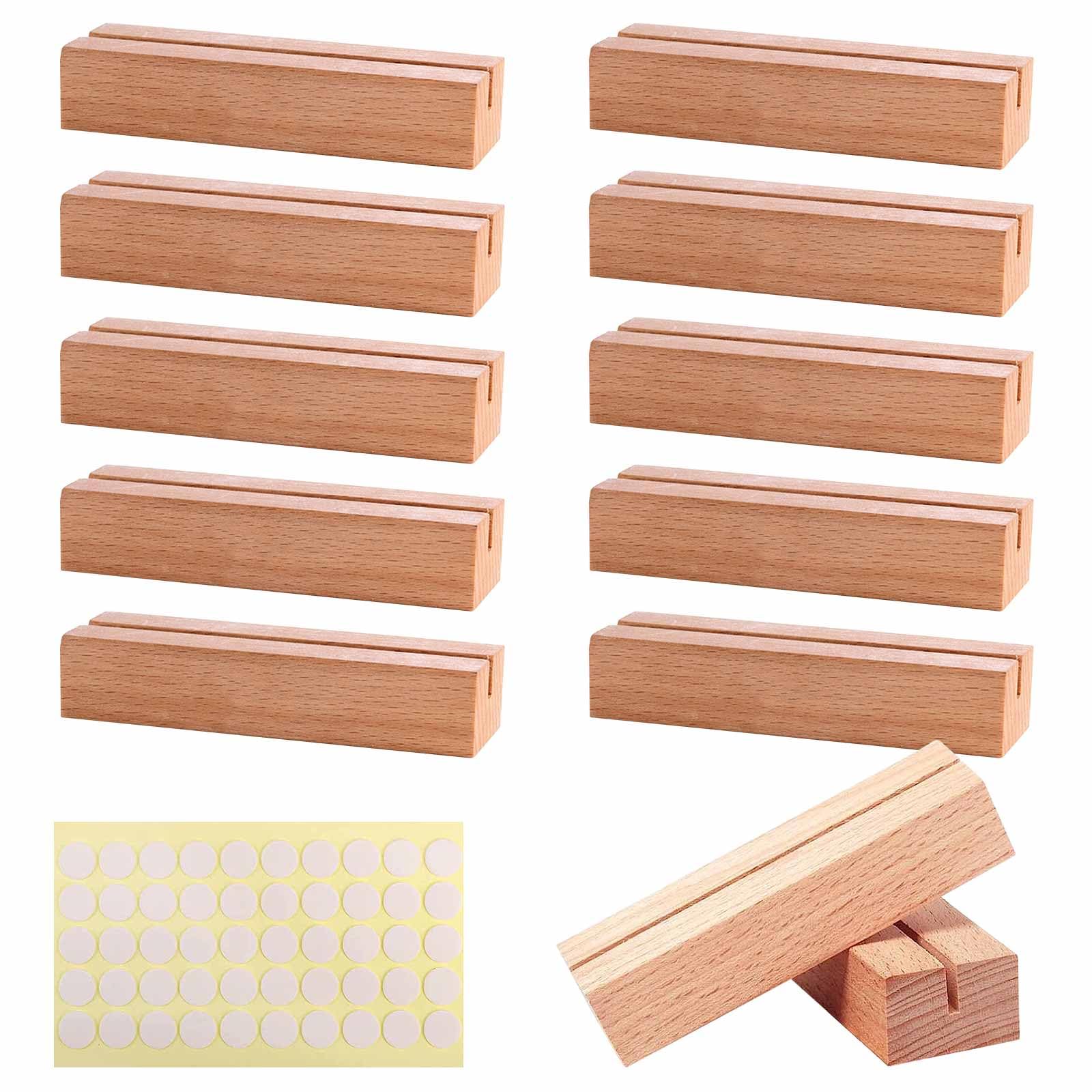 GTDOOCE Wooden Card Holder, Pack of 12 Wood, Compact and Portable, Ideal for Place Cards, Menu Cards, Photos, Weddings, Events