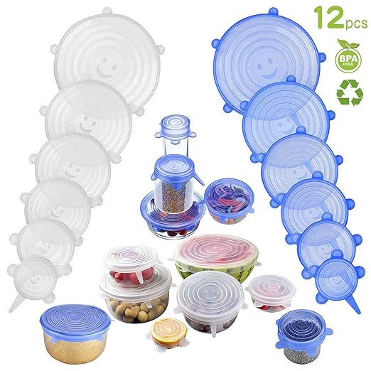 Arfbear Tapas de Silicona EláSticas, 12 Paquetes, Fundas para ...