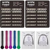 Fanmuya Dentasop Mini Roth Orthodontic Metal Bracket Kit, .022" Slot, 3-4-5 Hooks, 200 Pcs with Ligature Ties and NiTi Archwires