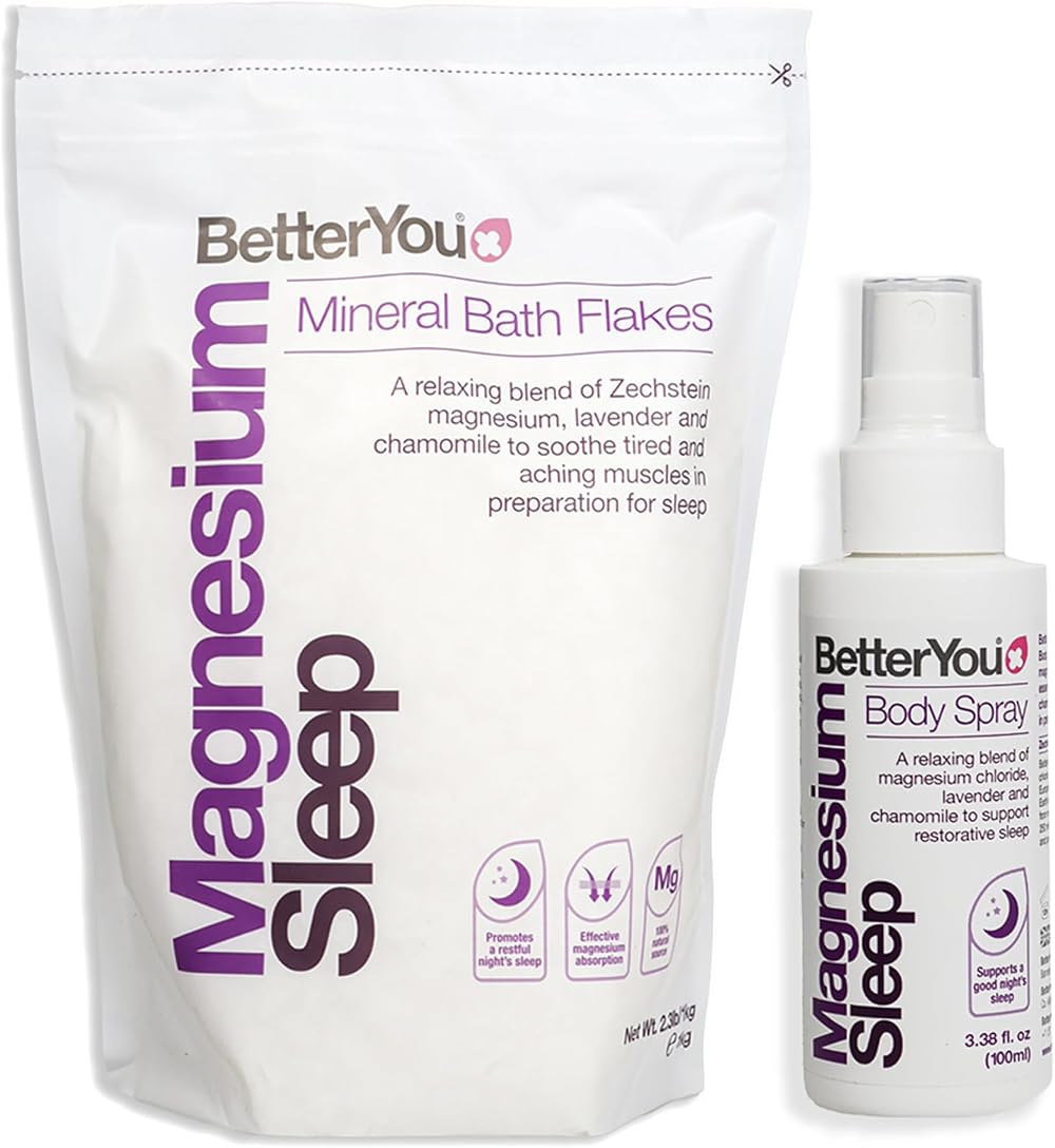 BetterYou Magnesium Sleep Body Spray & Bath Salt 2 Pc Set 3.38oz 35.2oz