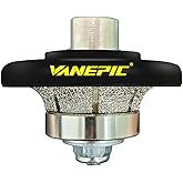 VANEPIC 3/8 inch B10 Diamond Demi bullnose Half Bullnose Profile Wheel Diamond Hand Profiler Router Bit with 5/8-11 Thread for Grinder Polisher Granite Marble Concrete and Countertop Edge Shaping
