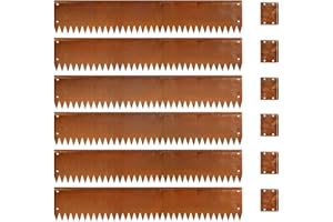 GZLVSOW Cor Ten Steel Metal Landscape Edging 40 inch with Top Bending Protection Pre-Rusted Cor Ten Steel Garden Edging 6 Inch Depth 180 Degree Bend 6 Pack for Lawn Yard (6 inch-180 Degree Bend, Rusted)