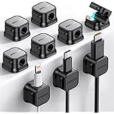 9 Pack Magnetic Cable Clips [Cable Smooth Adjustable] Cord Holder, Under Desk Cable Management, JOYROOM Adhesive Wire Holder 