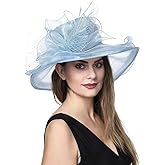 Women's Organza Church British Fascinator Bridal Tea Party Wedding Hat Summer Ruffles Cap