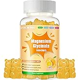 Magnesium Glycinate Gummies 1000mg - Sugar Free Magnesium Potassium Supplement with Vitamin D, B6, CoQ10 for Calm Mood & Slee