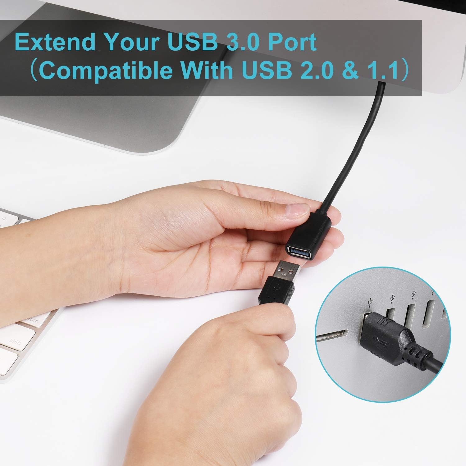 UYGHHK USB Extension Cable, USB 3.0 A Male to A Female Lead - Image 3