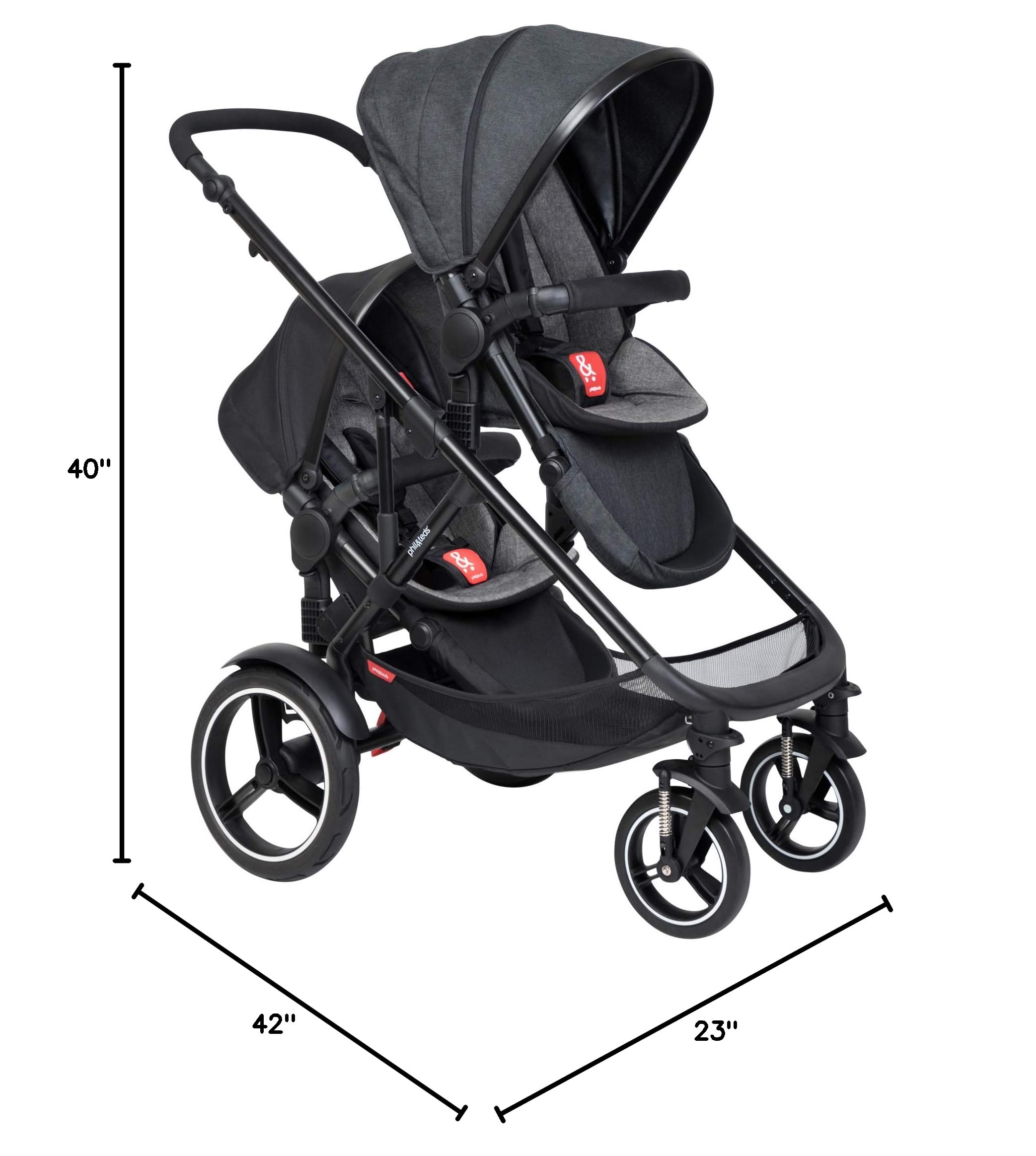 Phil & Teds 2019 Voyager Buggy with Doubles Kit (Charcoal)