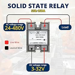 YQSIYU SSR-15DA Solid State Relay DC to AC, Input