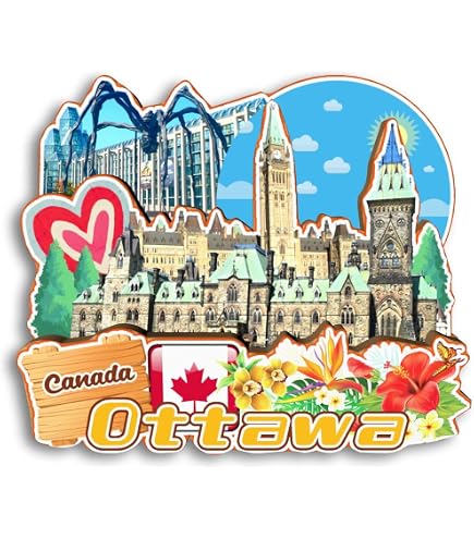 Weekino Calamita 3D In Vetro Cristallo Con Parliament Hill Ottawa: Souvenir Di Viaggio Città Canadese