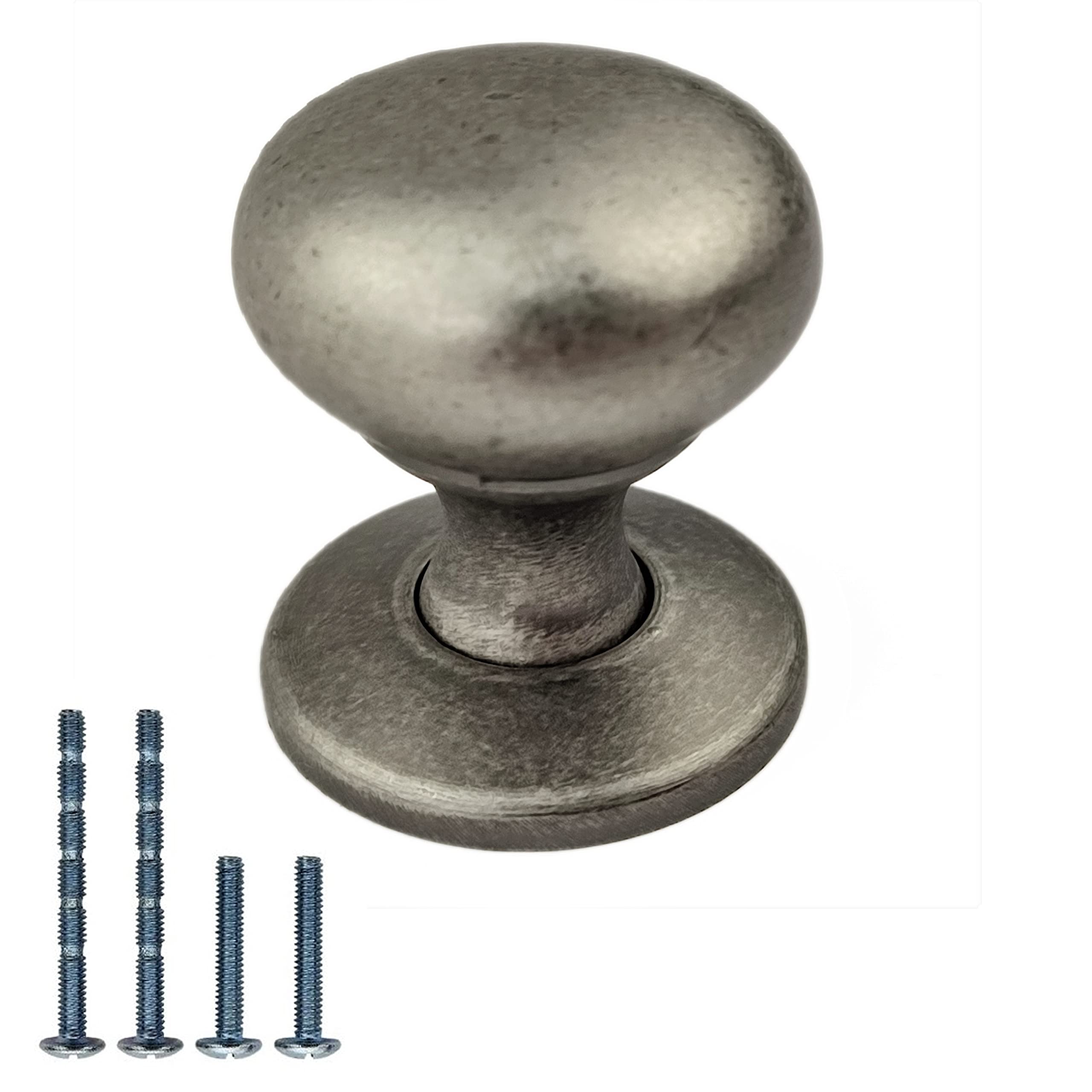 French Furniture Fittings Set of 6 Cabinet Knobs from The Romeo Collection – Grey Antique Pewter Kitchen Door & Drawer Handles – 32mm Kitchen Doors, Furniture, Cupboard Handles