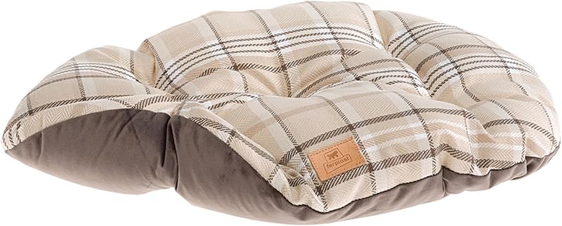 Cuscino imbottito per cani e gatti SCOTT 45/2, Double-face, Scozzese, Soffice velluto, Lavabile, Marrone