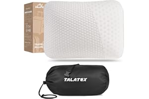 Talatex 100% Natural Premium Talalay Latex Travel Pillow, Camping Pillow, Small Camping Pillow with Compressible Stuff Sack, 