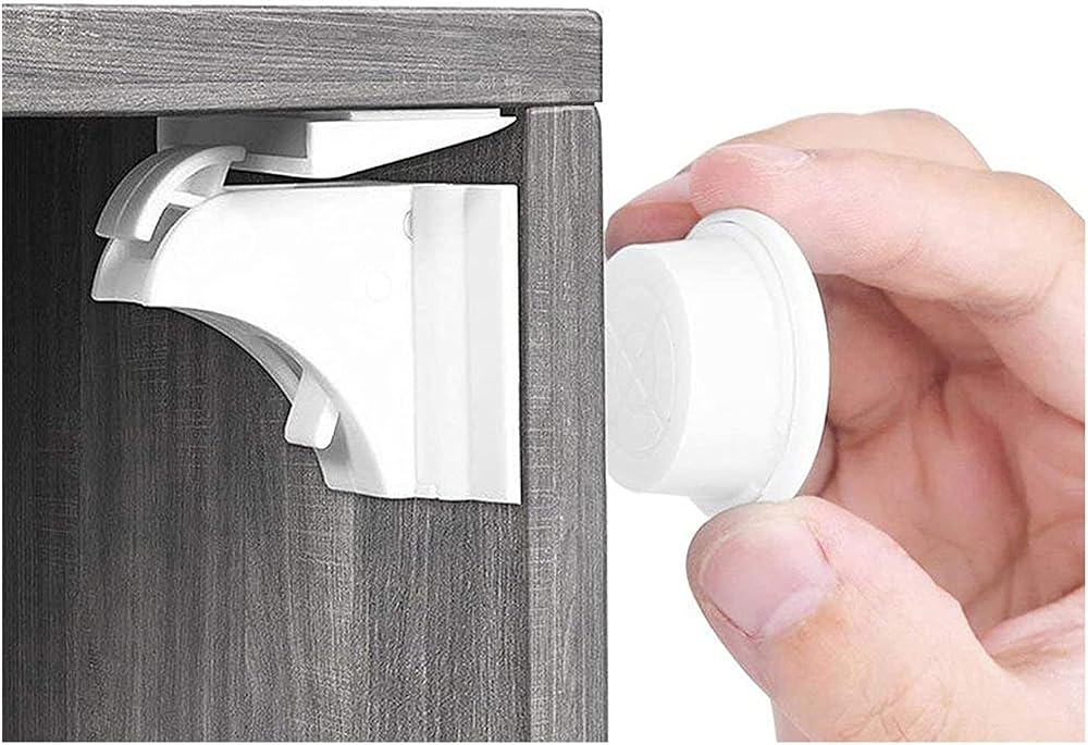 CALISH Child Safety Magnetic Cupboard Locks 20 Locks 3 Keys No Drilling