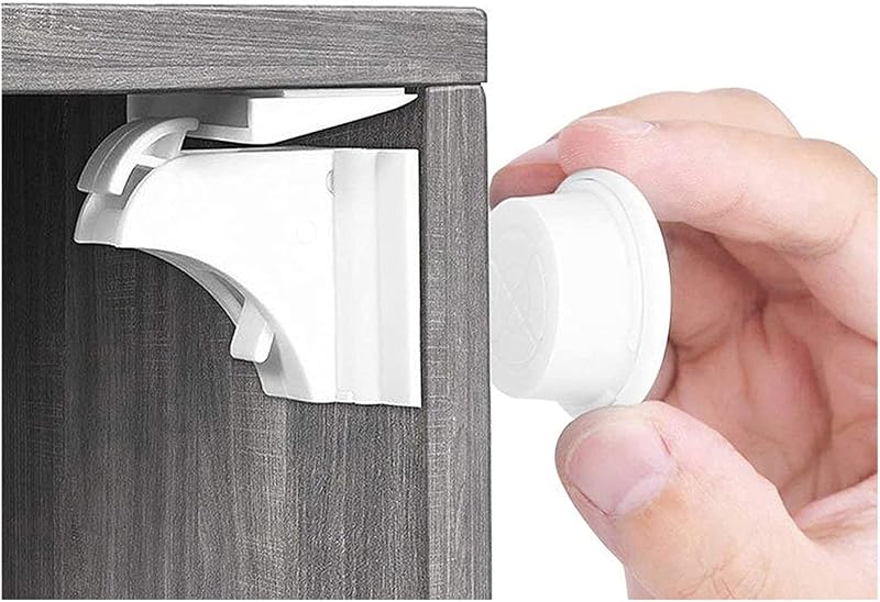 CALISH Child Safety Magnetic Cupboard Locks 20 Locks 3 Keys No Drilling