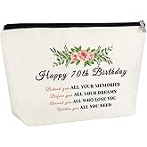 70th Birthday Gift 70 Year Old Birthday Gift for Women Makeup Bag 70th Milestone Gift Cosmetic Bag Happy 70th Birthday Gift for Grandma Mom Turning 70 Gift Zipper Travel Pouch Retirement Gift