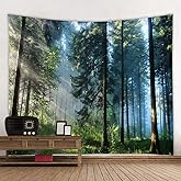 Llamazing Forest Tapestry Home Decor Landscape Living Room Bedroom Decoration Magic Tapestry Curtain (Morning Forest, 78''L×60''W)