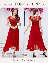 BeryLove Prom Dresses for Women Wedding Guest Ruffe