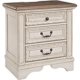 Signature Design by Ashley Realyn Nightstand, 3 Drawer, White