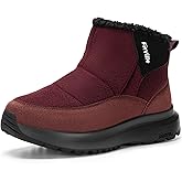 FitVille Wide Diabetic Womens Snow Boots Wide Width Winter Boots for Women Fur Lined Warm Ankle Boots for Pain Relief